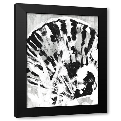 Ocean Inkblot II Black Modern Wood Framed Art Print with Double Matting by Vess, June Erica