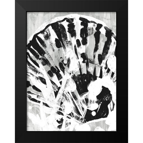 Ocean Inkblot II Black Modern Wood Framed Art Print by Vess, June Erica