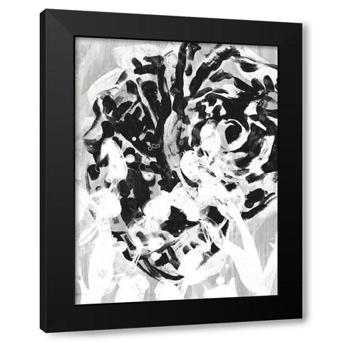 Ocean Inkblot III Black Modern Wood Framed Art Print with Double Matting by Vess, June Erica