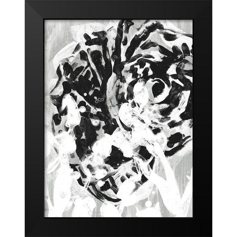 Ocean Inkblot III Black Modern Wood Framed Art Print by Vess, June Erica