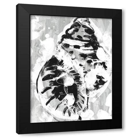 Ocean Inkblot IV Black Modern Wood Framed Art Print with Double Matting by Vess, June Erica