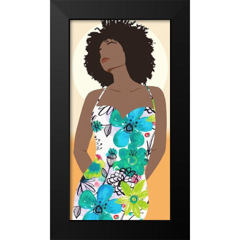 You Go Woman I Black Modern Wood Framed Art Print by Saunders, Alonzo