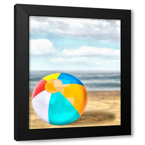 Beach Ball I Black Modern Wood Framed Art Print with Double Matting by Saunders, Alonzo