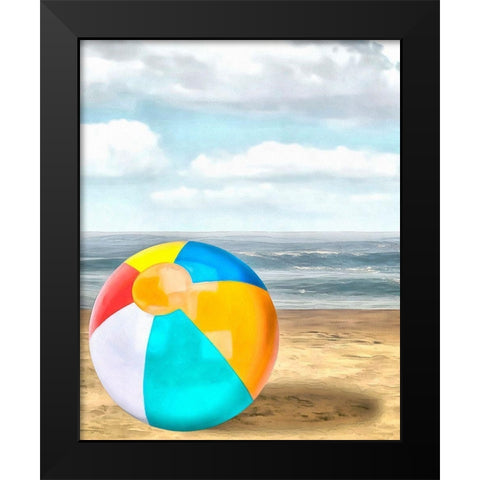 Beach Ball I Black Modern Wood Framed Art Print by Saunders, Alonzo