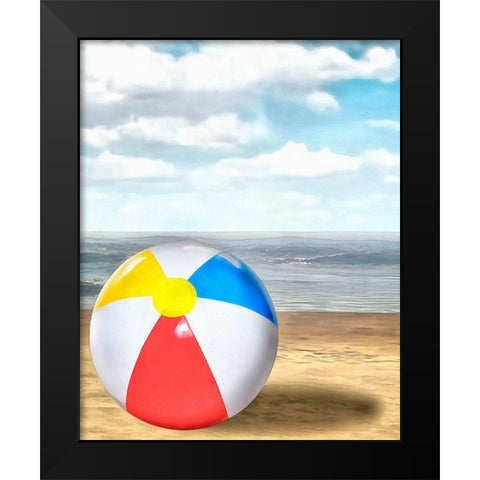 Beach Ball II Black Modern Wood Framed Art Print by Saunders, Alonzo