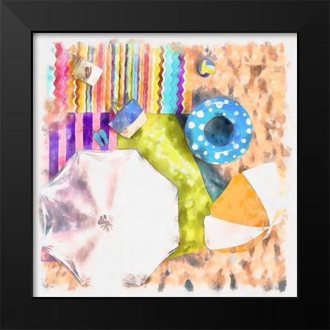Birds Eye Beach I Black Modern Wood Framed Art Print by Saunders, Alonzo