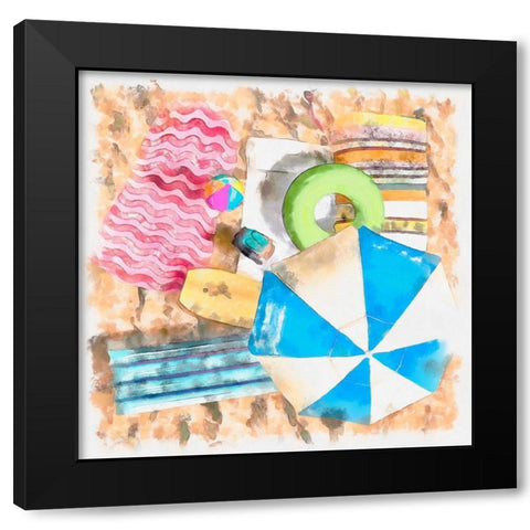 Birds Eye Beach II Black Modern Wood Framed Art Print by Saunders, Alonzo