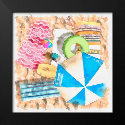 Birds Eye Beach II Black Modern Wood Framed Art Print by Saunders, Alonzo