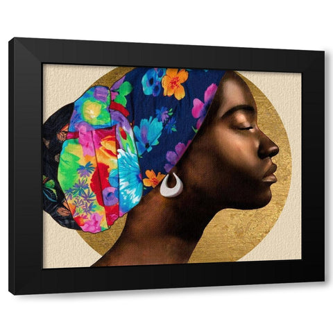 Golden Lady I Black Modern Wood Framed Art Print by Saunders, Alonzo