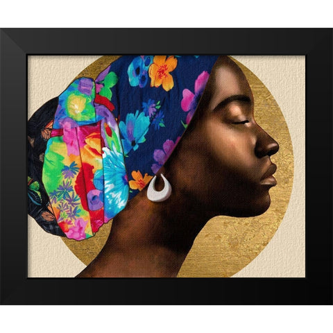 Golden Lady I Black Modern Wood Framed Art Print by Saunders, Alonzo