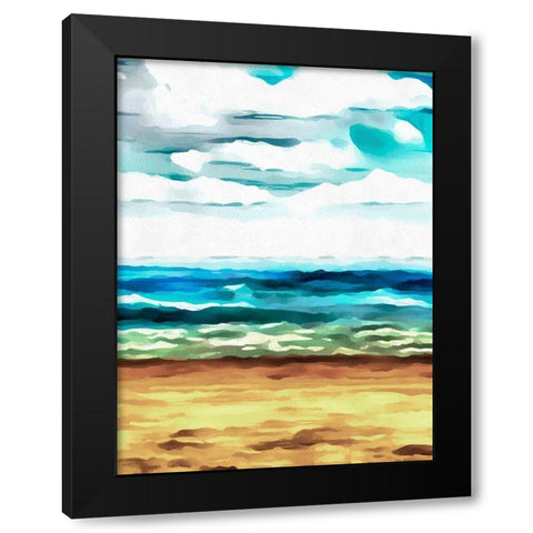 Summer Love I Black Modern Wood Framed Art Print with Double Matting by Saunders, Alonzo