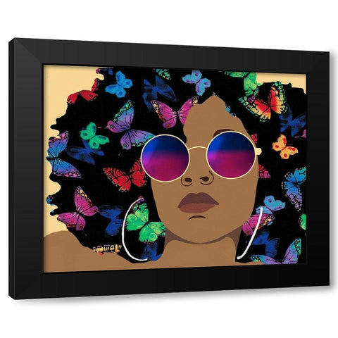 Butterfly Diva I Black Modern Wood Framed Art Print by Saunders, Alonzo