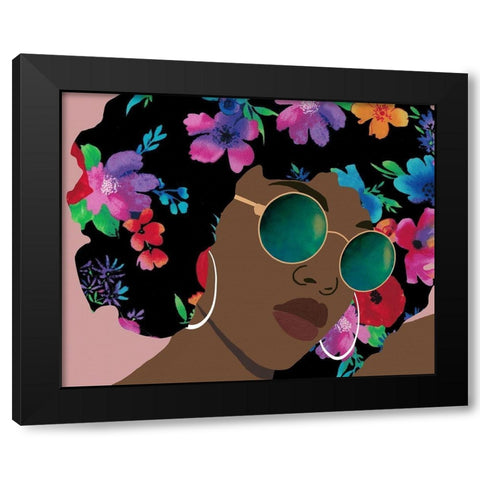 Butterfly Diva II Black Modern Wood Framed Art Print with Double Matting by Saunders, Alonzo
