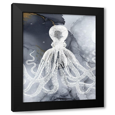 Octopus Ink I Black Modern Wood Framed Art Print with Double Matting by Zalewski, Christine