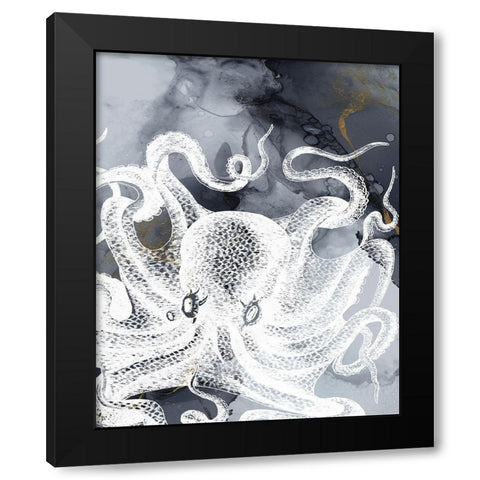 Octopus Ink II Black Modern Wood Framed Art Print by Zalewski, Christine