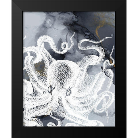 Octopus Ink II Black Modern Wood Framed Art Print by Zalewski, Christine