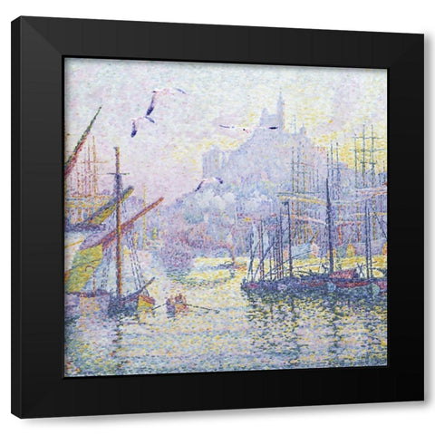 Pointillism I Black Modern Wood Framed Art Print with Double Matting by Hunziker, Steve
