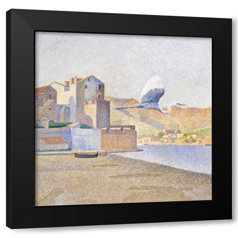 Pointillism II Black Modern Wood Framed Art Print with Double Matting by Hunziker, Steve
