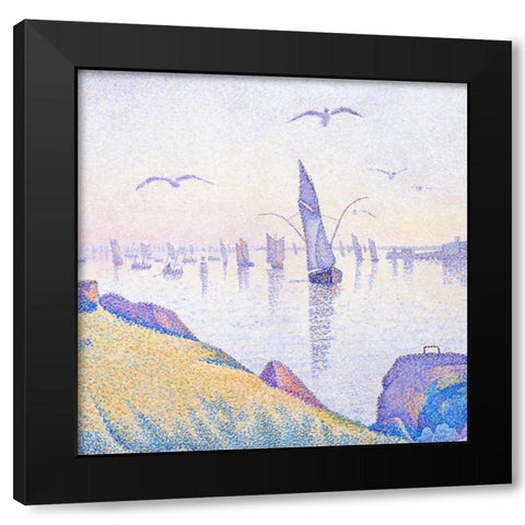 Pointillism III Black Modern Wood Framed Art Print with Double Matting by Hunziker, Steve