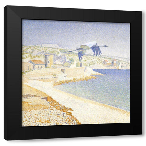 Pointillism IV Black Modern Wood Framed Art Print with Double Matting by Hunziker, Steve