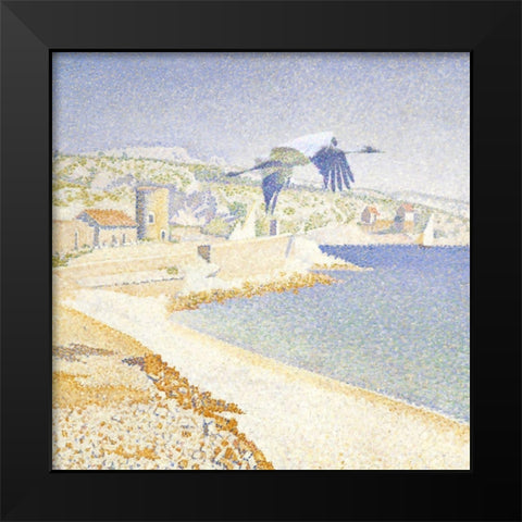 Pointillism IV Black Modern Wood Framed Art Print by Hunziker, Steve