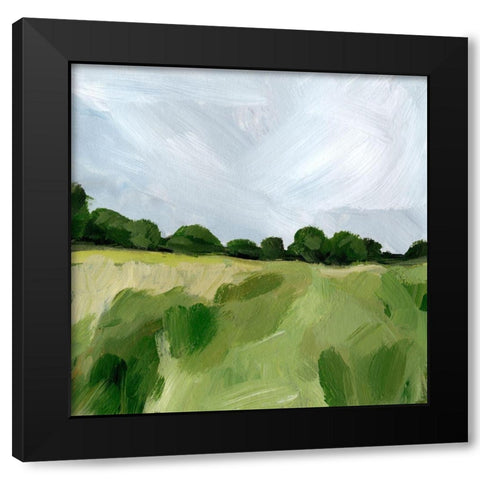 Field Path I Black Modern Wood Framed Art Print with Double Matting by Barnes, Victoria