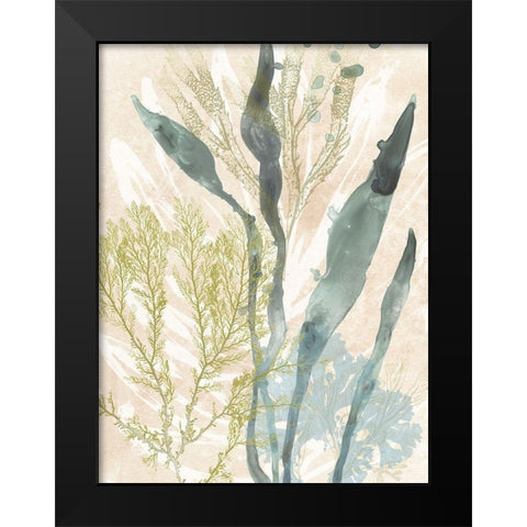 Vintage Ocean Jewels I Black Modern Wood Framed Art Print by Vess, June Erica