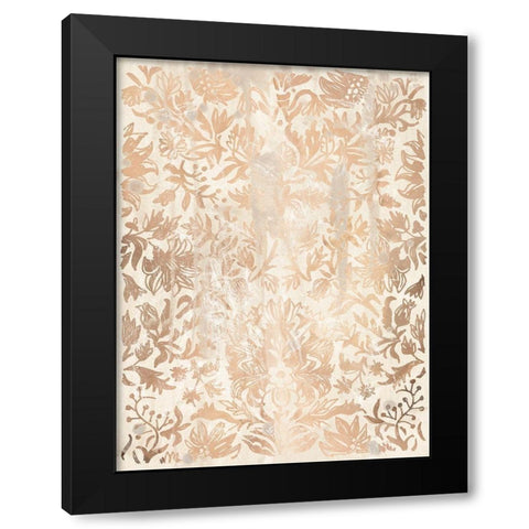 Walnut Damask I Black Modern Wood Framed Art Print with Double Matting by Vess, June Erica