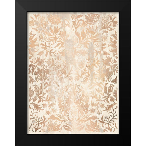 Walnut Damask I Black Modern Wood Framed Art Print by Vess, June Erica