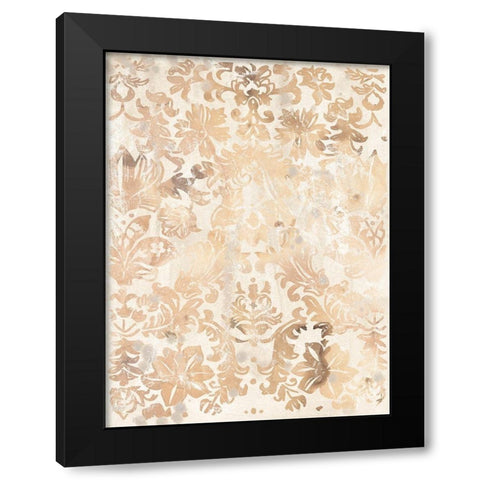 Walnut Damask II Black Modern Wood Framed Art Print by Vess, June Erica