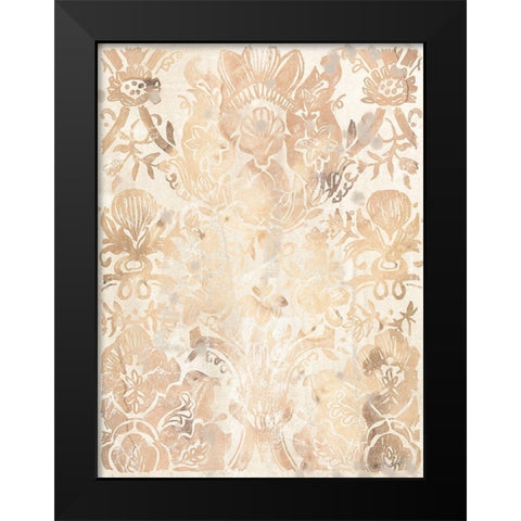 Walnut Damask III Black Modern Wood Framed Art Print by Vess, June Erica