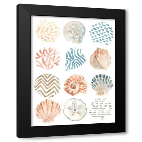 Ocean Patterns II Black Modern Wood Framed Art Print by Vess, June Erica