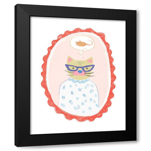 Cameo Characters II Black Modern Wood Framed Art Print with Double Matting by Vess, June Erica