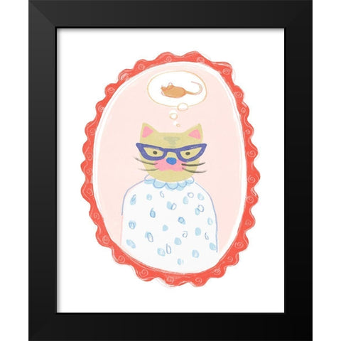 Cameo Characters II Black Modern Wood Framed Art Print by Vess, June Erica