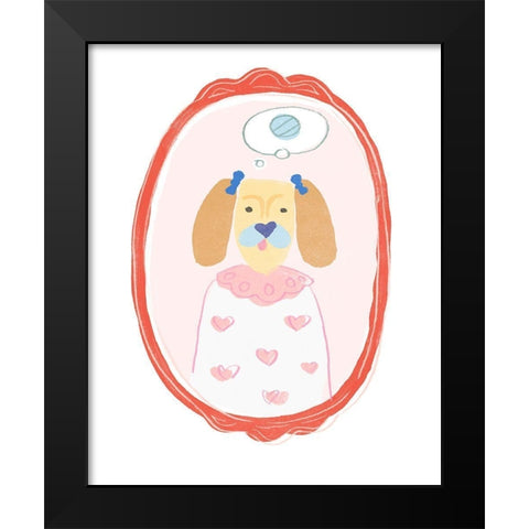 Cameo Characters III Black Modern Wood Framed Art Print by Vess, June Erica