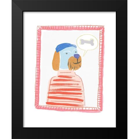 Cameo Characters IV Black Modern Wood Framed Art Print by Vess, June Erica