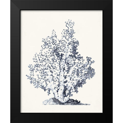 Blue Antique Coral I Black Modern Wood Framed Art Print by Vision Studio