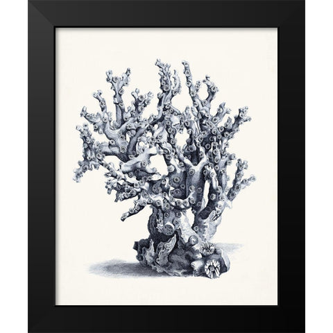 Blue Antique Coral II Black Modern Wood Framed Art Print by Vision Studio