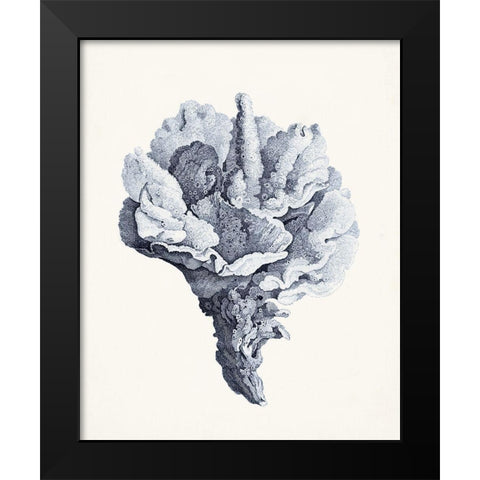 Blue Antique Coral III Black Modern Wood Framed Art Print by Vision Studio