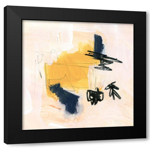 Yellow Ochre Splotch III Black Modern Wood Framed Art Print by Parker, Jennifer Paxton