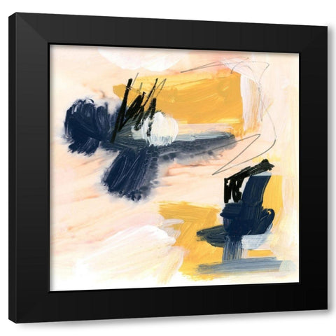Yellow Ochre Splotch IV Black Modern Wood Framed Art Print with Double Matting by Parker, Jennifer Paxton