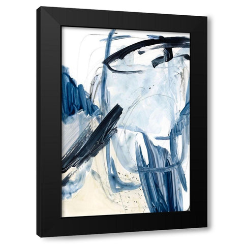 Indigo Swash I Black Modern Wood Framed Art Print with Double Matting by Barnes, Victoria