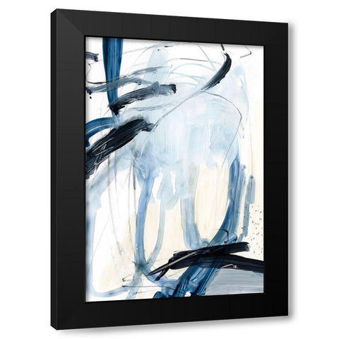 Indigo Swash II Black Modern Wood Framed Art Print with Double Matting by Barnes, Victoria