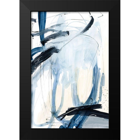 Indigo Swash II Black Modern Wood Framed Art Print by Barnes, Victoria