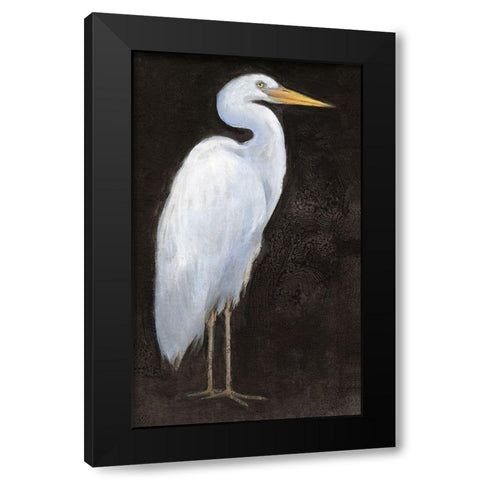 White Heron Portrait I Black Modern Wood Framed Art Print by OToole, Tim