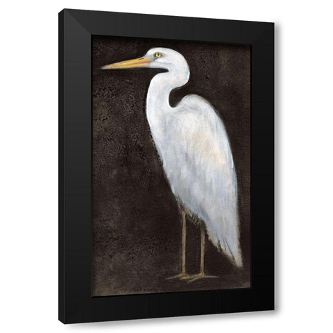 White Heron Portrait II Black Modern Wood Framed Art Print by OToole, Tim