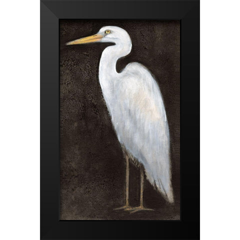 White Heron Portrait II Black Modern Wood Framed Art Print by OToole, Tim