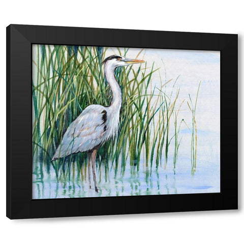 Heron in the Marsh I Black Modern Wood Framed Art Print with Double Matting by OToole, Tim