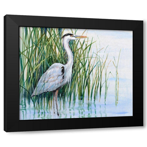 Heron in the Marsh I Black Modern Wood Framed Art Print by OToole, Tim