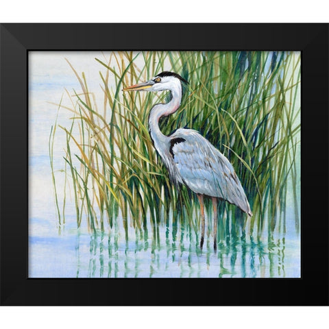 Heron in the Marsh II Black Modern Wood Framed Art Print by OToole, Tim